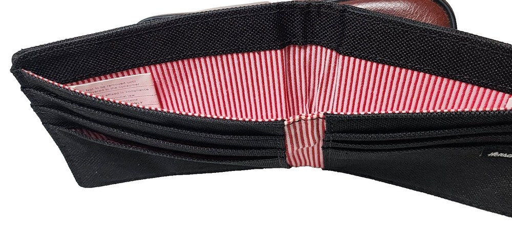 New Herschel Supply Designer Men's Street Style Logo Bi Fold Wallet Black